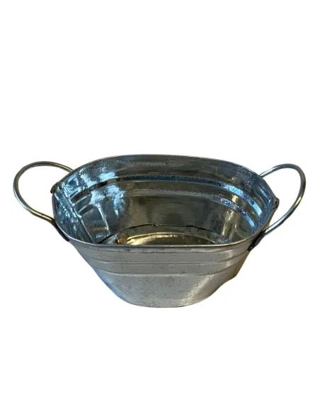 Galvanised Metal Wash Tub for 15–20 cm Nativity Figures
