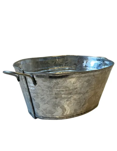 Galvanised Metal Wash Tub for 30–35 cm Nativity Figures