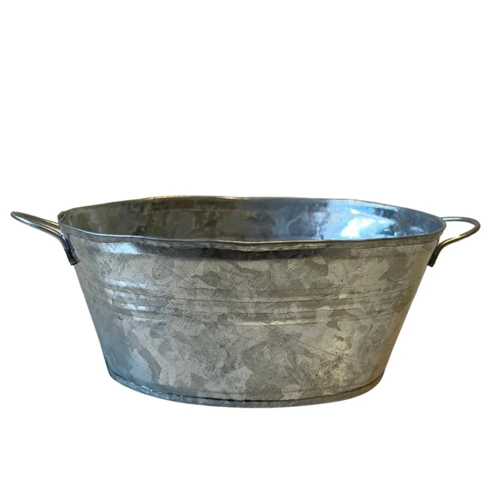 Galvanised Metal Wash Tub for 30–35 cm Nativity Figures