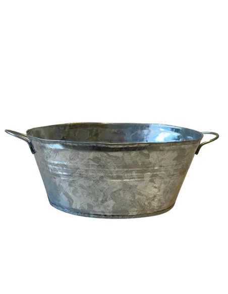 Galvanised Metal Wash Tub for 30–35 cm Nativity Figures