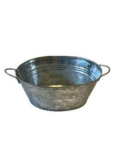Galvanised Metal Wash Tub for 30–35 cm Nativity Figures