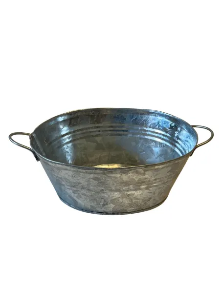 Galvanised Metal Wash Tub for 30–35 cm Nativity Figures
