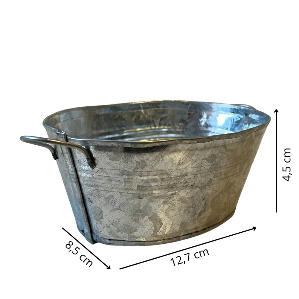 Galvanised Metal Wash Tub for 30–35 cm Nativity Figures