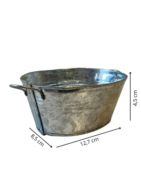 Galvanised Metal Wash Tub for 30–35 cm Nativity Figures