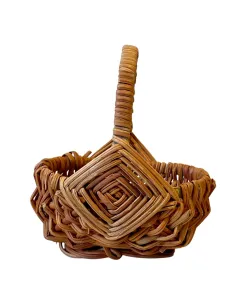 Wicker Basket with Handle and Decorative Weave for 30–35 cm Nativity Figures