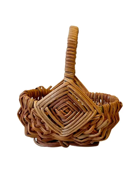 Cestino in vimini con manico e decoro per statue da 30-35 cm