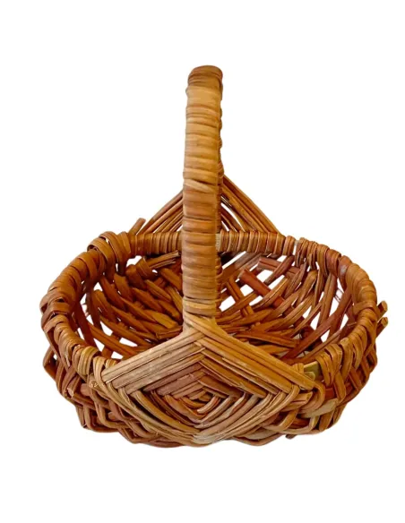 Wicker Basket with Handle and Decorative Weave for 30–35 cm Nativity Figures
