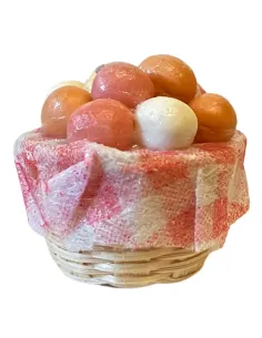 Cesto con uova per statue da 12-15 cm