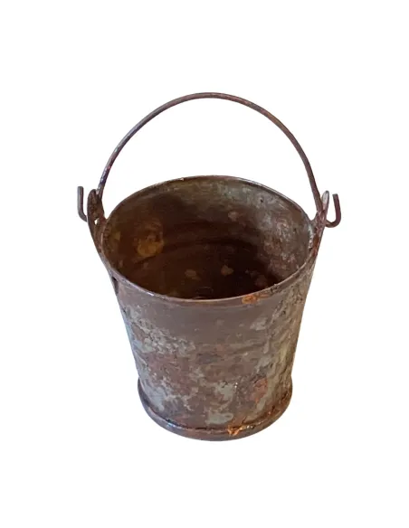 Rusted Sheet Metal Bucket with Handle for 30 cm Nativity Figures