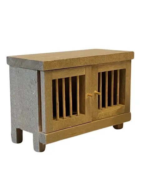 Gabbia in legno per conigli per statue da 8-10 cm