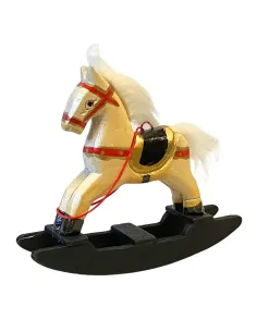 Cavallo a dondolo in legno per statue da 30 cm