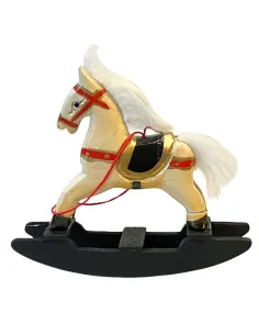 Cavallo a dondolo in legno per statue da 30 cm 2