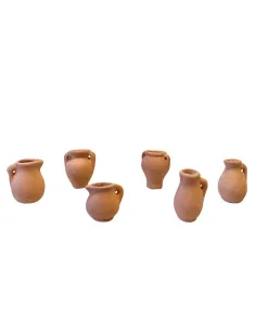 Set 6 anfore in terracotta per statue da 12-15 cm