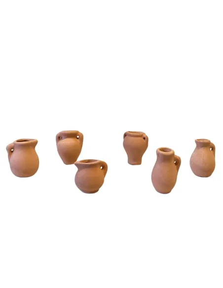 Set of 6 Terracotta Amphorae for 12–15 cm Nativity Figures
