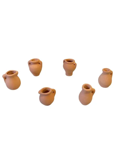 Set of 6 Terracotta Amphorae for 12–15 cm Nativity Figures