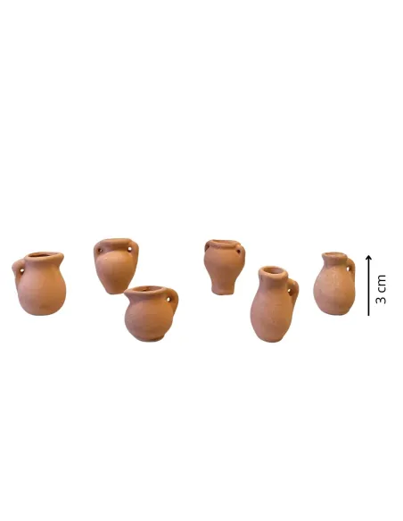 Set of 6 Terracotta Amphorae for 12–15 cm Nativity Figures