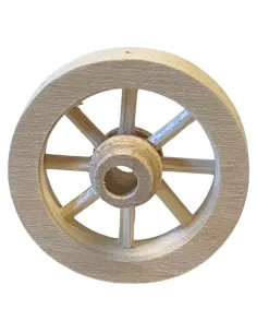 Ruota carro in legno diametro 3 cm per statue da 8 cm 2