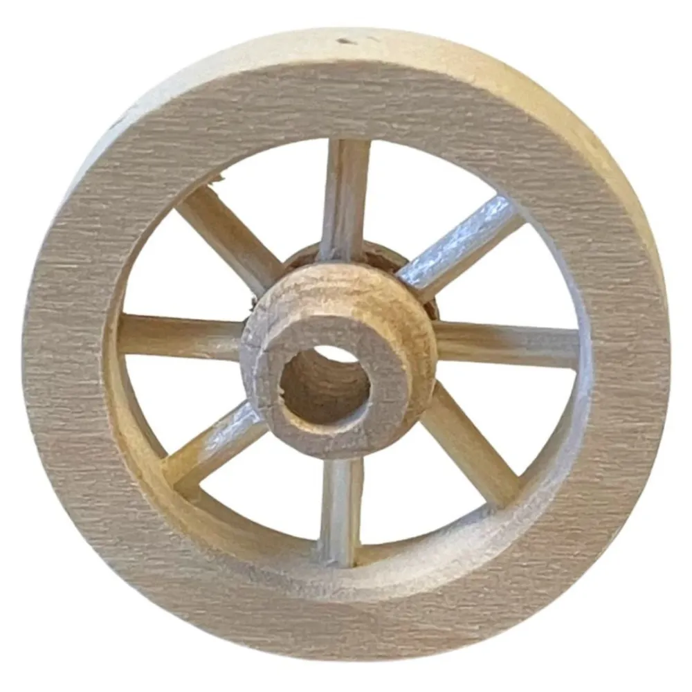 Ruota carro in legno diametro 3 cm per statue da 8 cm