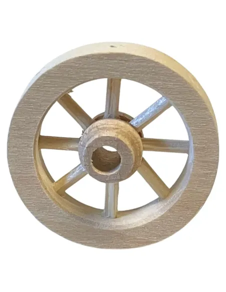 Ruota carro in legno diametro 3 cm per statue da 8 cm