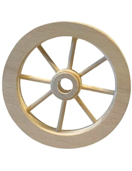 Ruota carro in legno chiaro diam 5 cm per statue da 10-15 cm