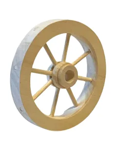 Ruota carro in legno chiaro diam 5 cm per statue da 10-15 cm