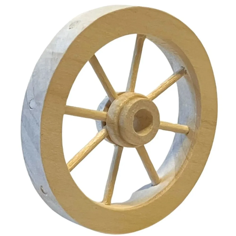 Ruota carro in legno chiaro diam 5 cm per statue da 10-15 cm