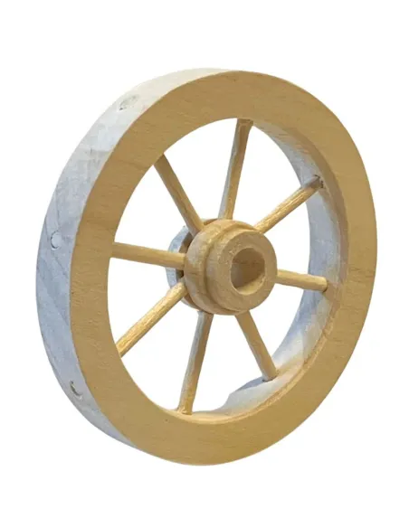 Ruota carro in legno chiaro diam 5 cm per statue da 10-15 cm