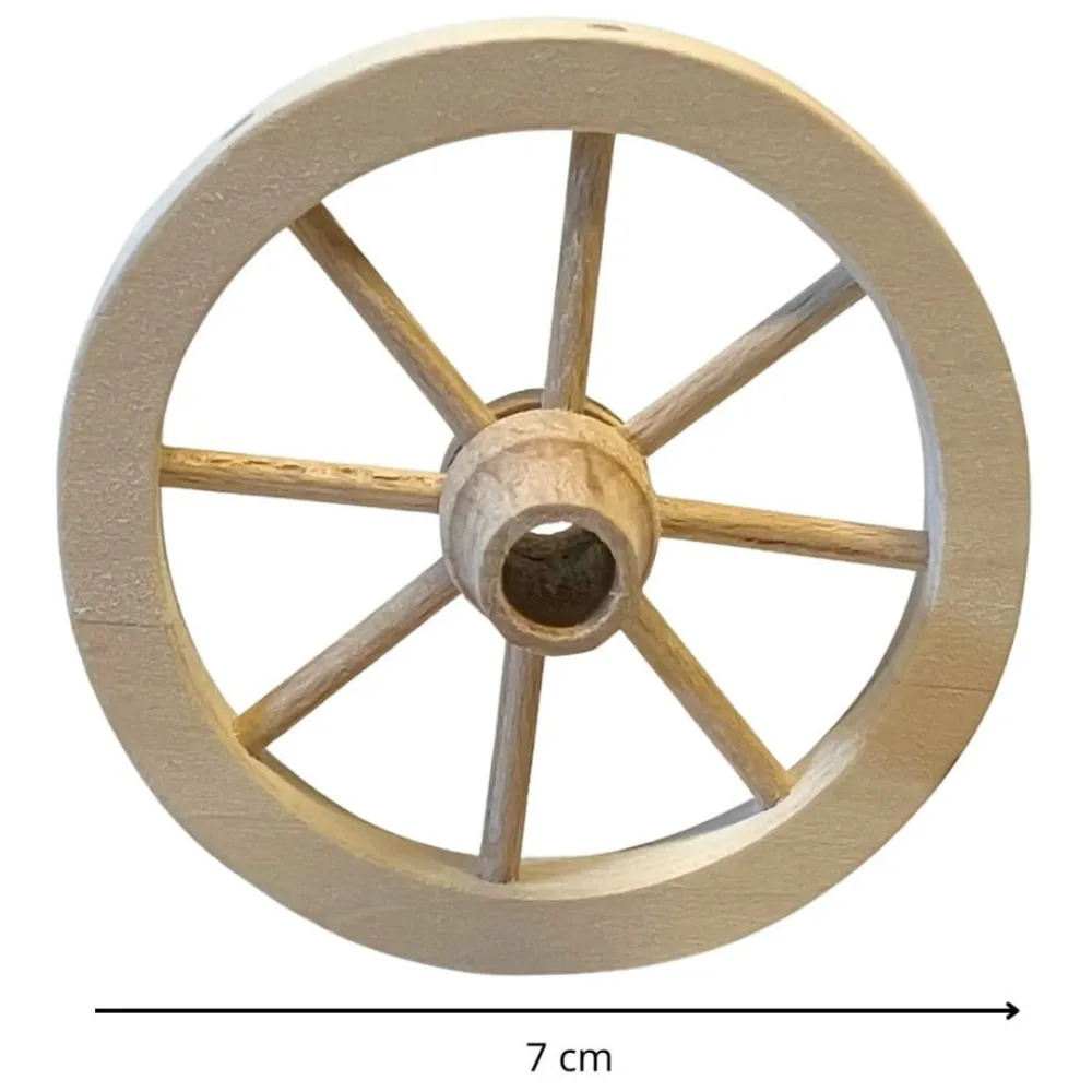 7 cm Diameter Wooden Cart Wheel for 20 cm Nativity Figures