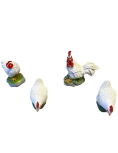 Set con gallo e 3 galline per statue da 25-30 cm 2