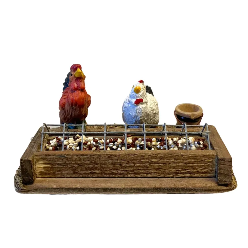 Feeder with Two Assorted Poultry for 10–12 cm Nativity Figures