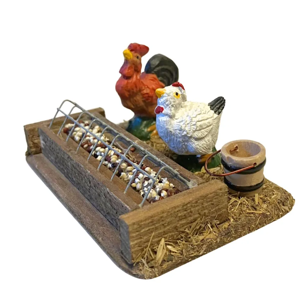 Feeder with Two Assorted Poultry for 10–12 cm Nativity Figures