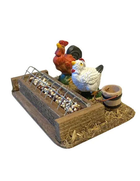 Feeder with Two Assorted Poultry for 10–12 cm Nativity Figures