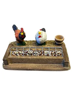 Mangiatoia con 2 gallinacei assortiti per statue da 10-12 cm 2