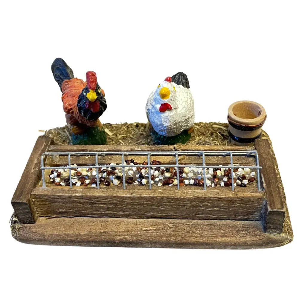Feeder with Two Assorted Poultry for 10–12 cm Nativity Figures