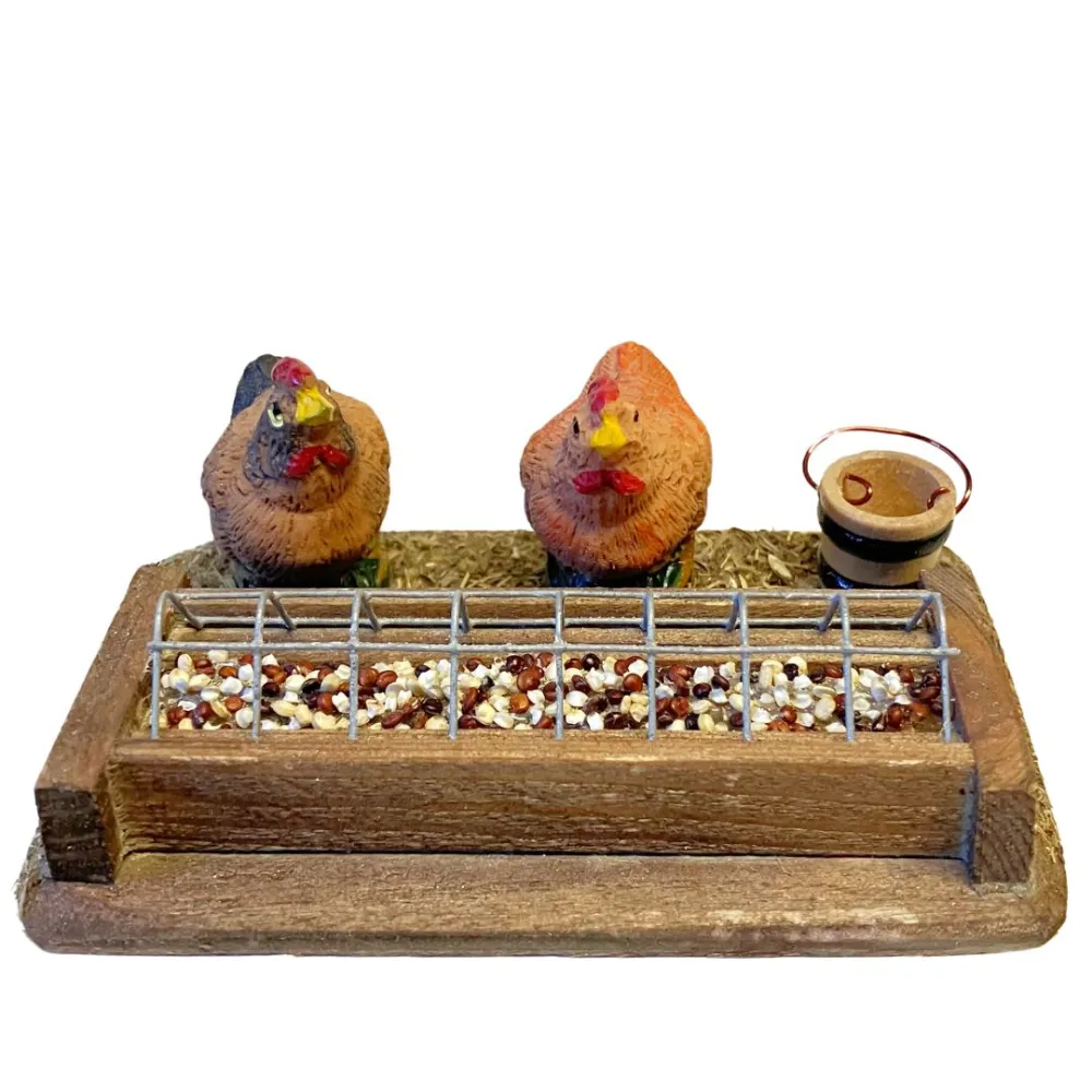 Feeder with Two Assorted Poultry for 10–12 cm Nativity Figures