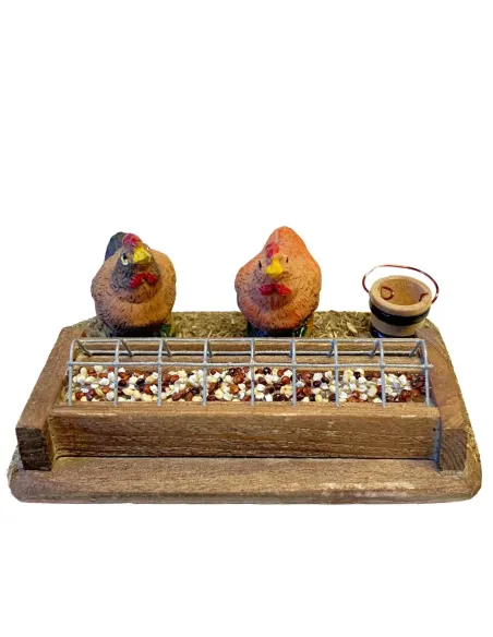 Feeder with Two Assorted Poultry for 10–12 cm Nativity Figures