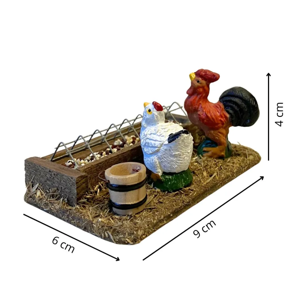 Feeder with Two Assorted Poultry for 10–12 cm Nativity Figures