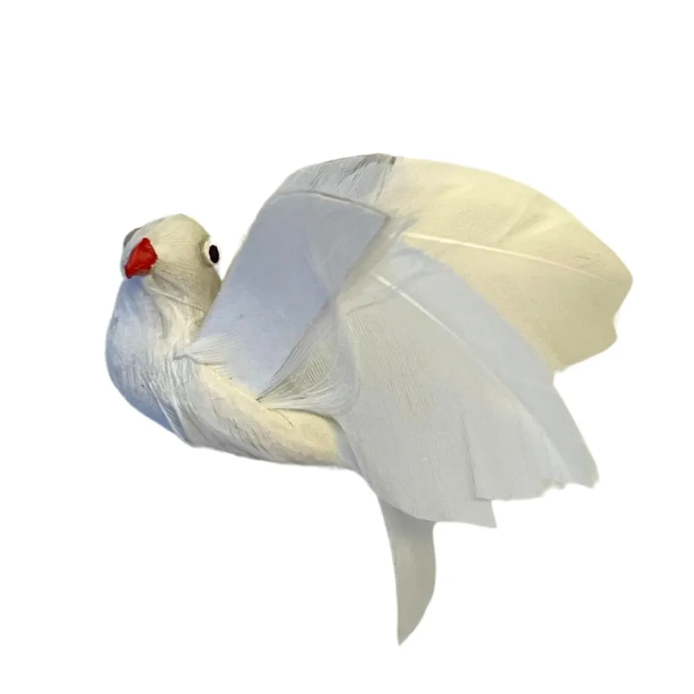 White Dove with Real Feathers for 25–30 cm Nativity Figures