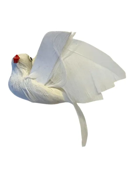 Colomba bianca con piume vere per statue da 25-30 cm