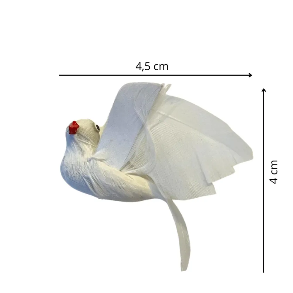 Colomba bianca con piume vere per statue da 25-30 cm