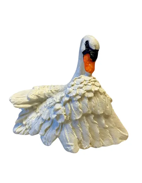 Cigno che si pulisce ala per statue da 20 cm