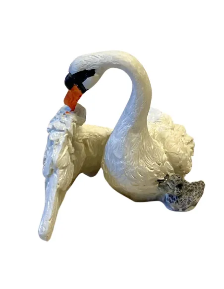 Resin Swan Grooming Its Wing for 20 cm Nativity Figures
