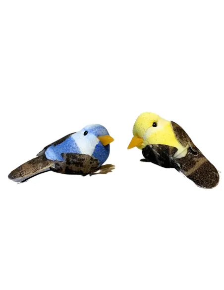 Set 2 uccellini colori assortiti in polistirene per statue da 25-30 cm