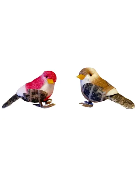 Set 2 uccellini colori assortiti in polistirene per statue da 30-35 cm