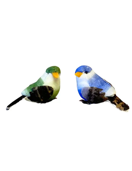 Set 2 uccellini colori assortiti in polistirene per statue da 30-35 cm