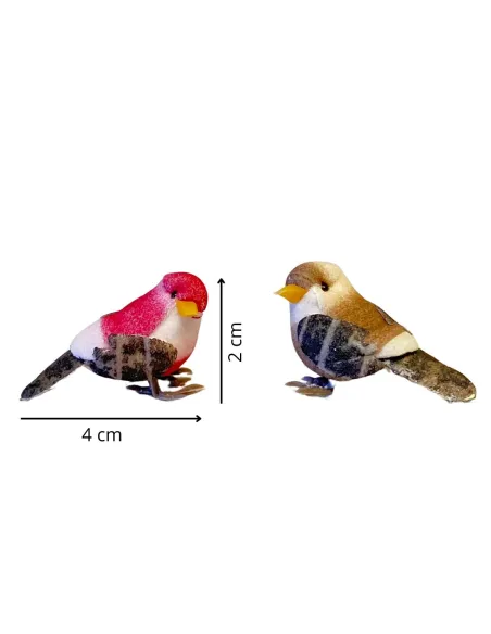 Set 2 uccellini colori assortiti in polistirene per statue da 30-35 cm