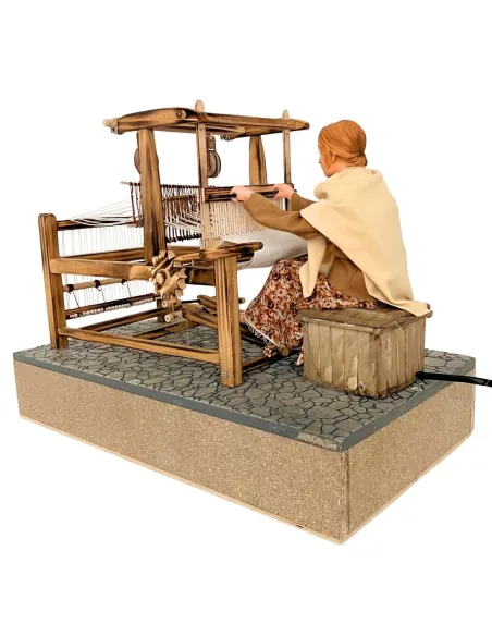 Animated Traditional Weaver at a Loom - 30 cm
