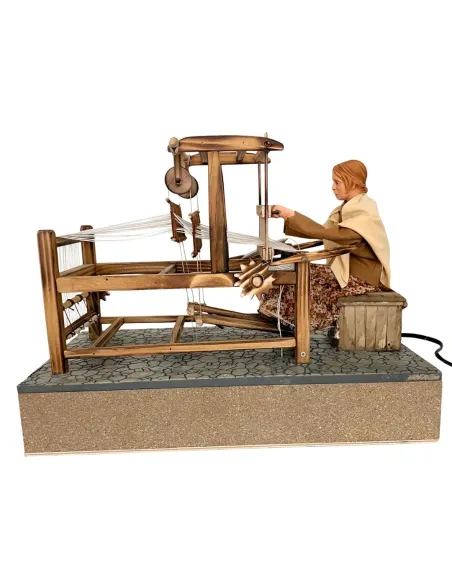 Animated Traditional Weaver at a Loom - 30 cm