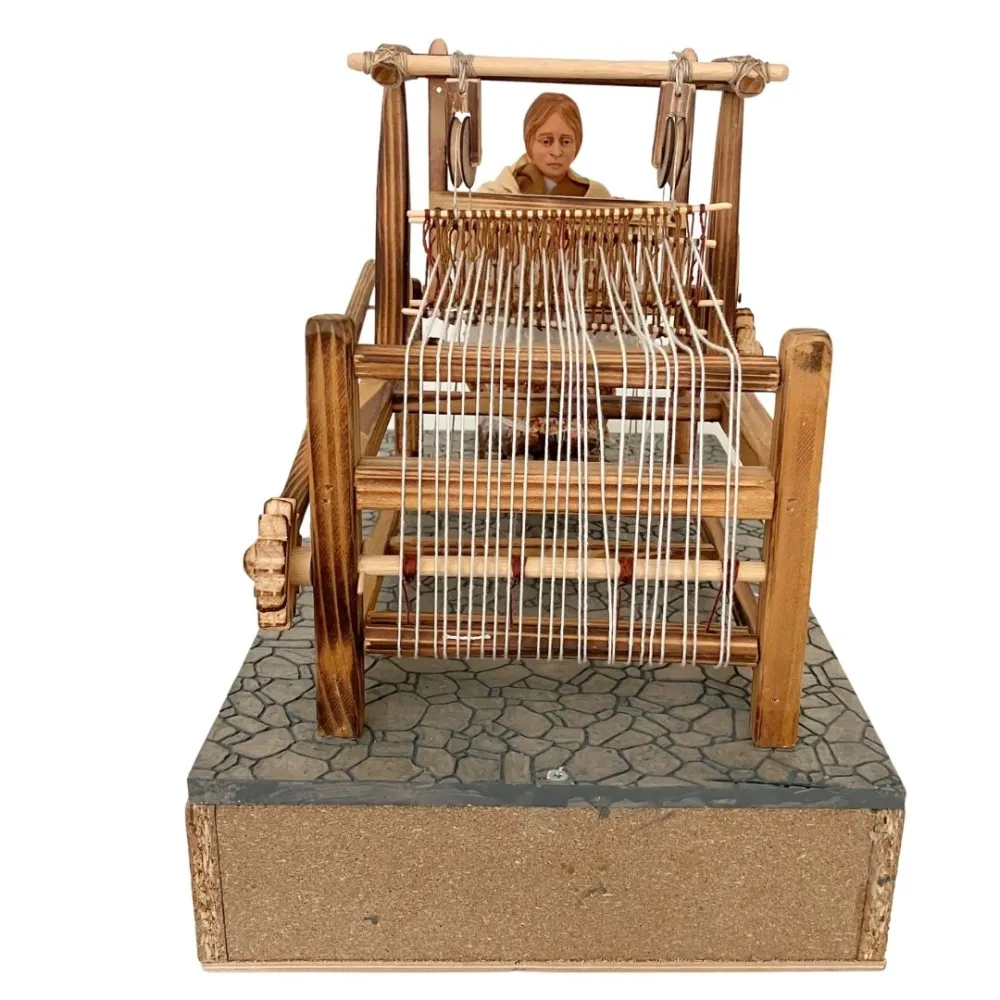 Animated Traditional Weaver at a Loom - 30 cm