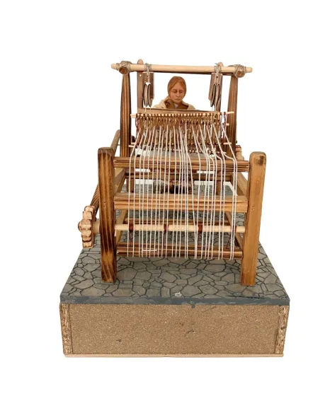 Animated Traditional Weaver at a Loom - 30 cm